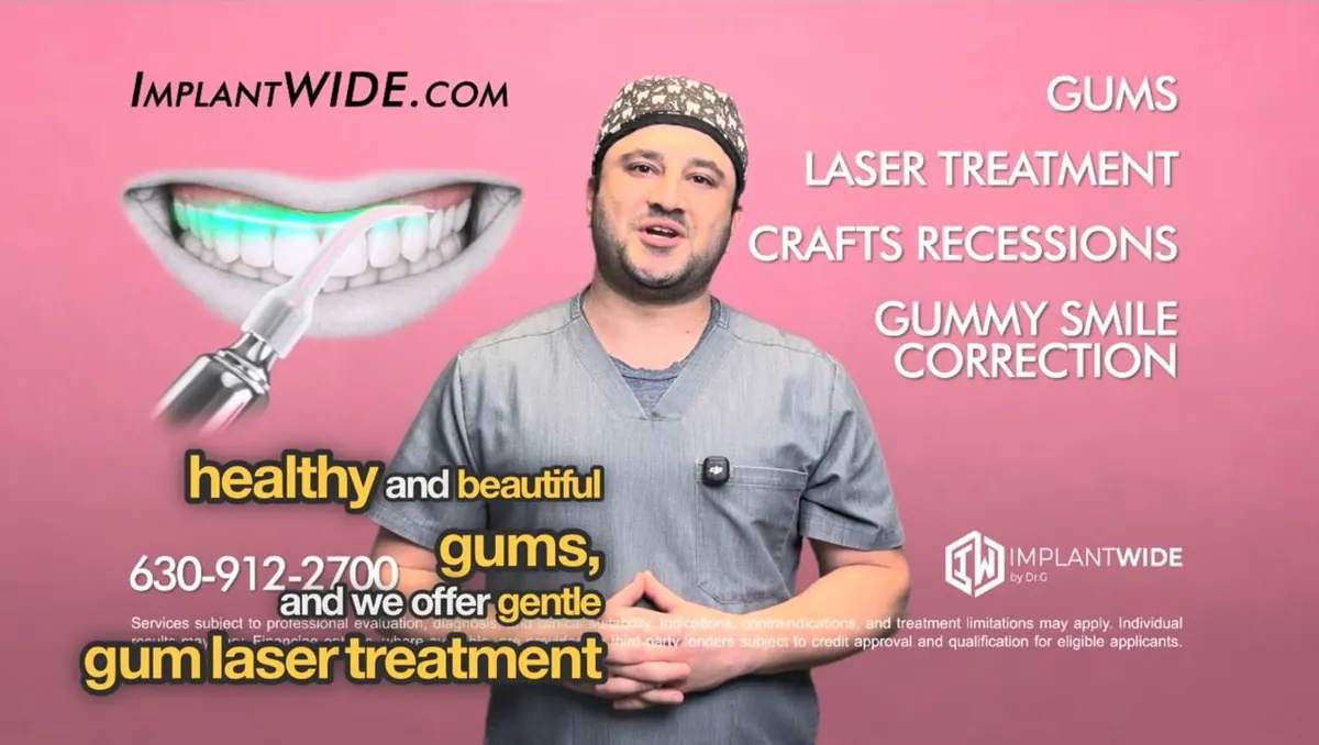 Dr. Gromov explaining gentle laser gum treatment for periodontal disease